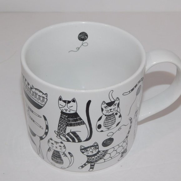 PURR PARTY Now Design White Black Graphic Cat Kitten Mug 14 oz - Picture 7 of 10